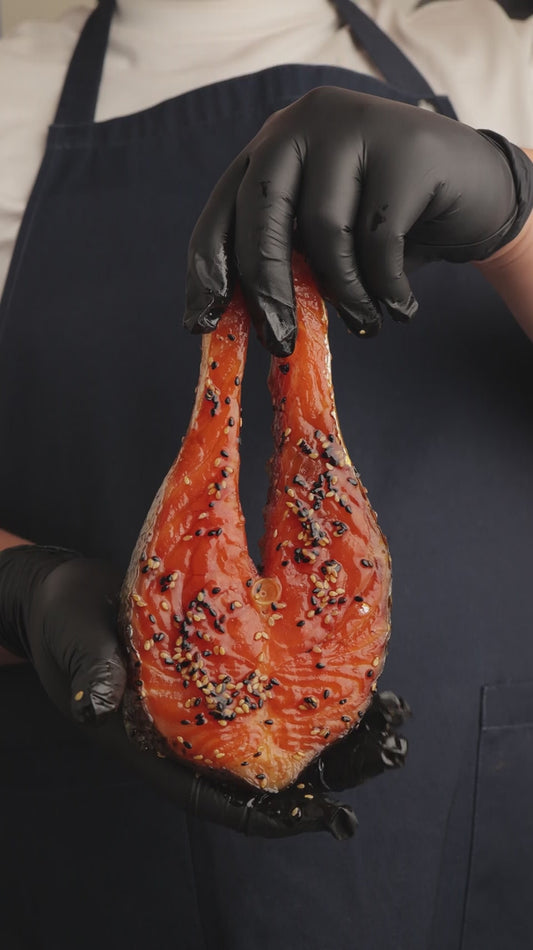 Steak de somon cu sos teriyaki